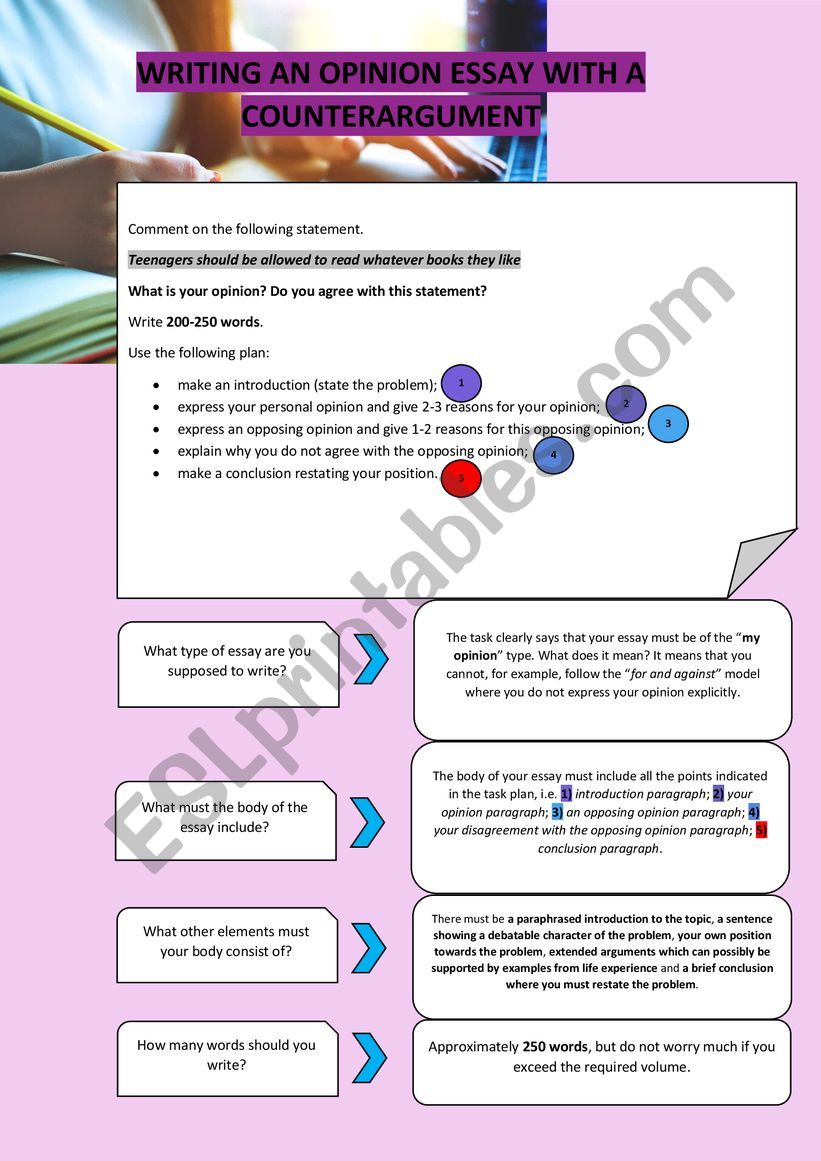 WRITING AN OPINION ESSAY WITH A COUNTERARGUMENT [3]